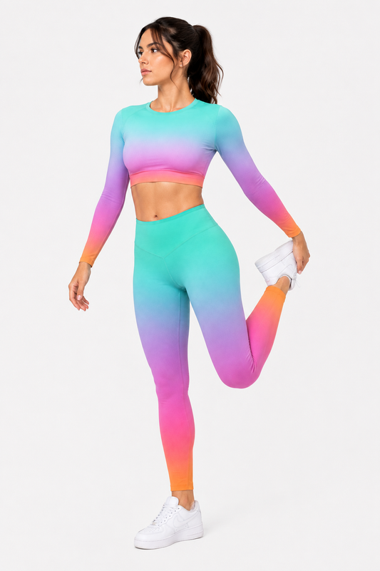 Soft Flex - Full Sleeve Crop Top & Gym Leggings