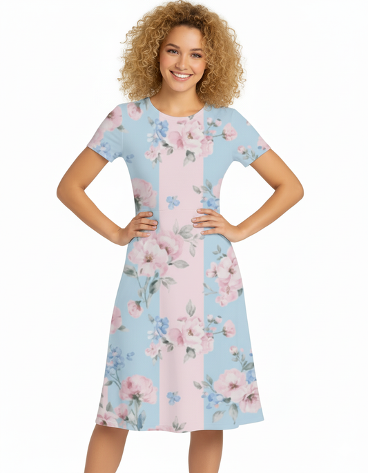 Blush Breeze - A line Dress