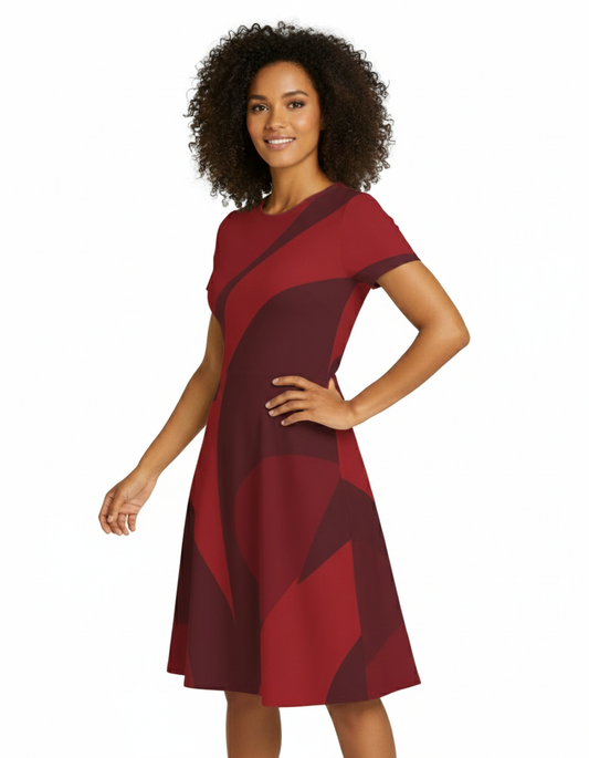 Maroon Mirage - A line Dress