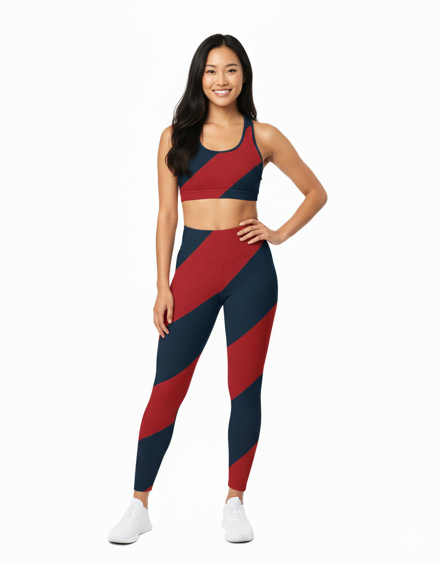 Red Blue - Gym Legging and Sports Bra ( Combo)