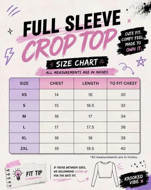 KrookedVibe - Full Sleeve Crop top