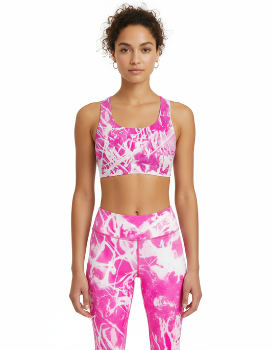 Pink Splash - Gym Legging and Sports Bra ( Combo)