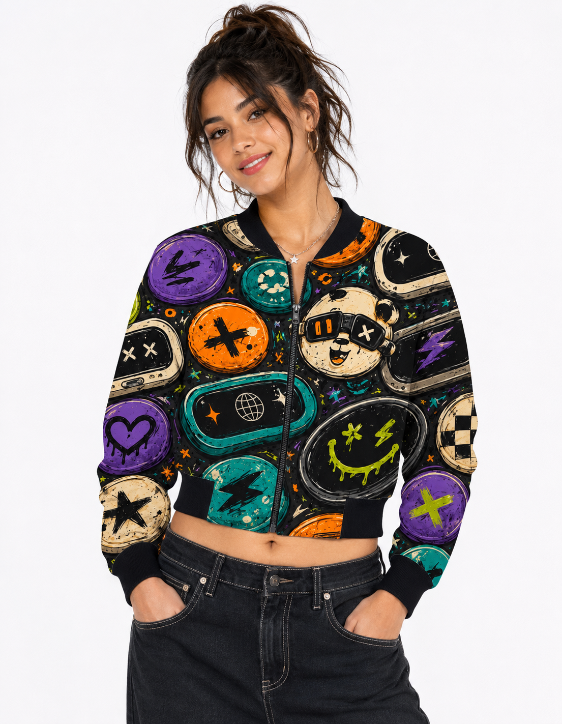 Sticker Storm - Bomber Jacket for her