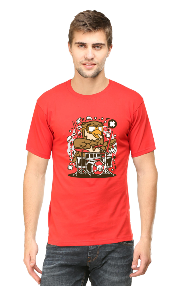 Owl Drummer - Half Sleeve Tees