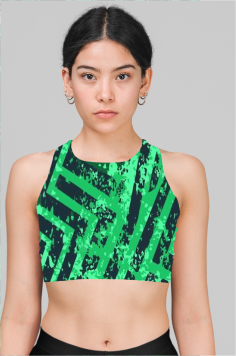 Green Lines - Sports Bra