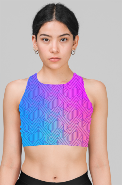 Neon Stripes - Sports Bra