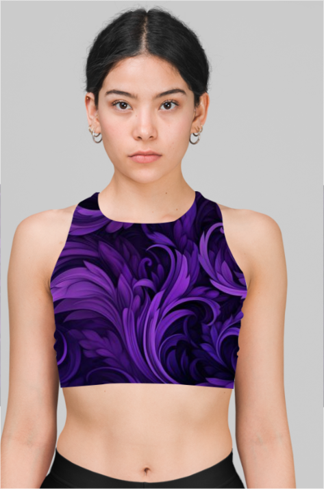 Purple Flora - Sports Bra