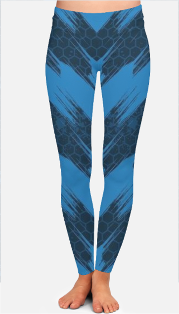 Shop our Blue Vector gym leggings for a stylish and comfortable workout option. Perfect for all your fitness activities.