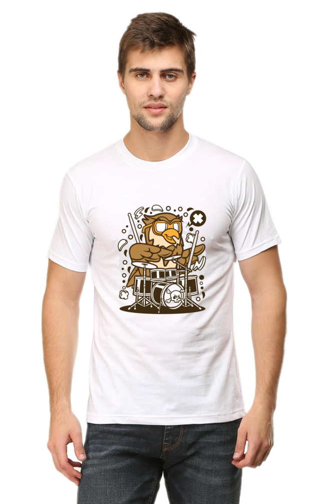 Owl Drummer - Half Sleeve Tees