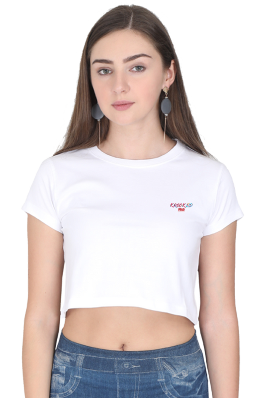 This crop top features a bold logo design, giving it a unique edge. Perfect for pairing with high-waisted jeans or skirts, this top is perfect for casual outings or lounging in style.