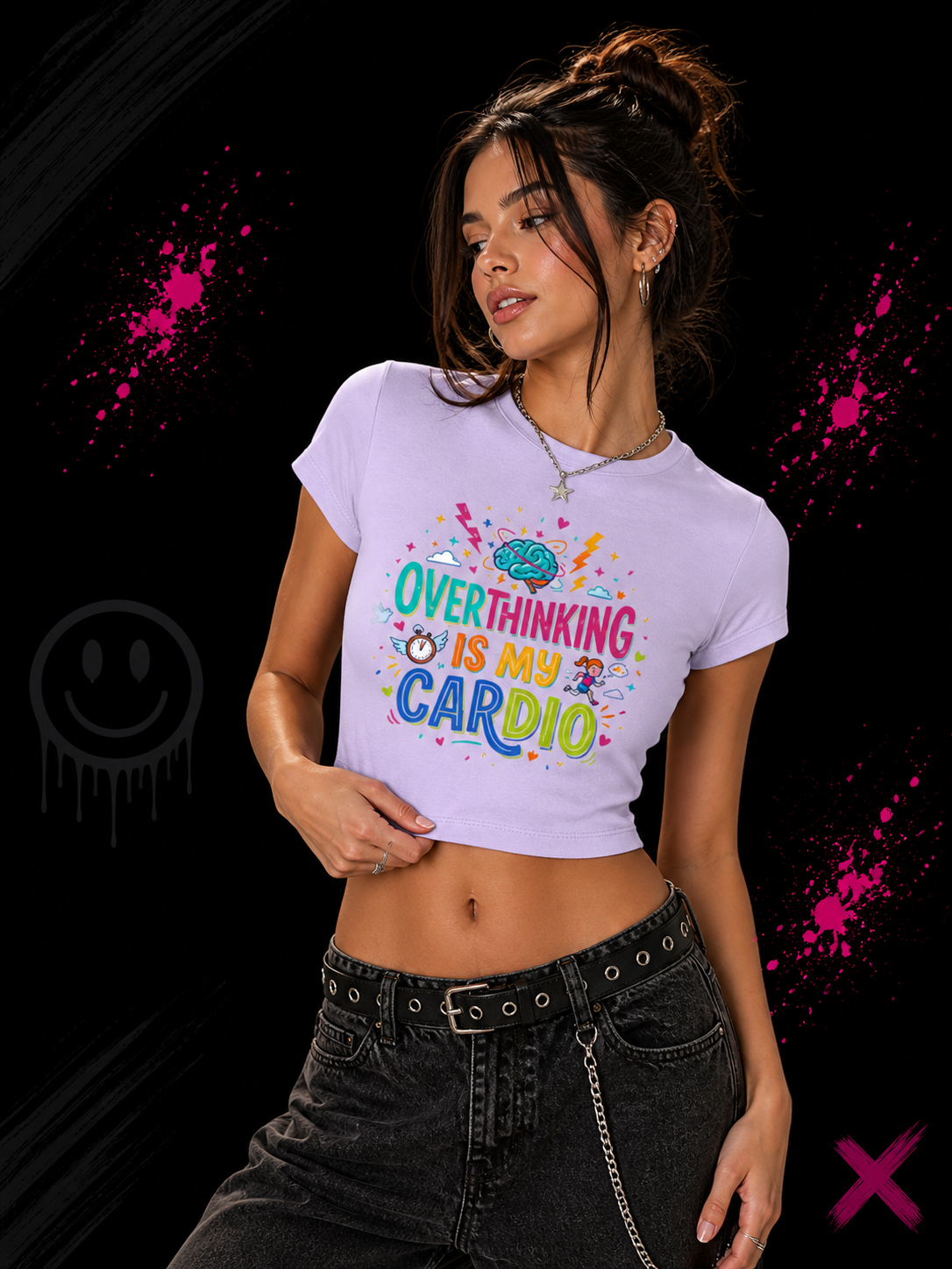 Overthinking Cardio - Baby Tee | KrookedVibe