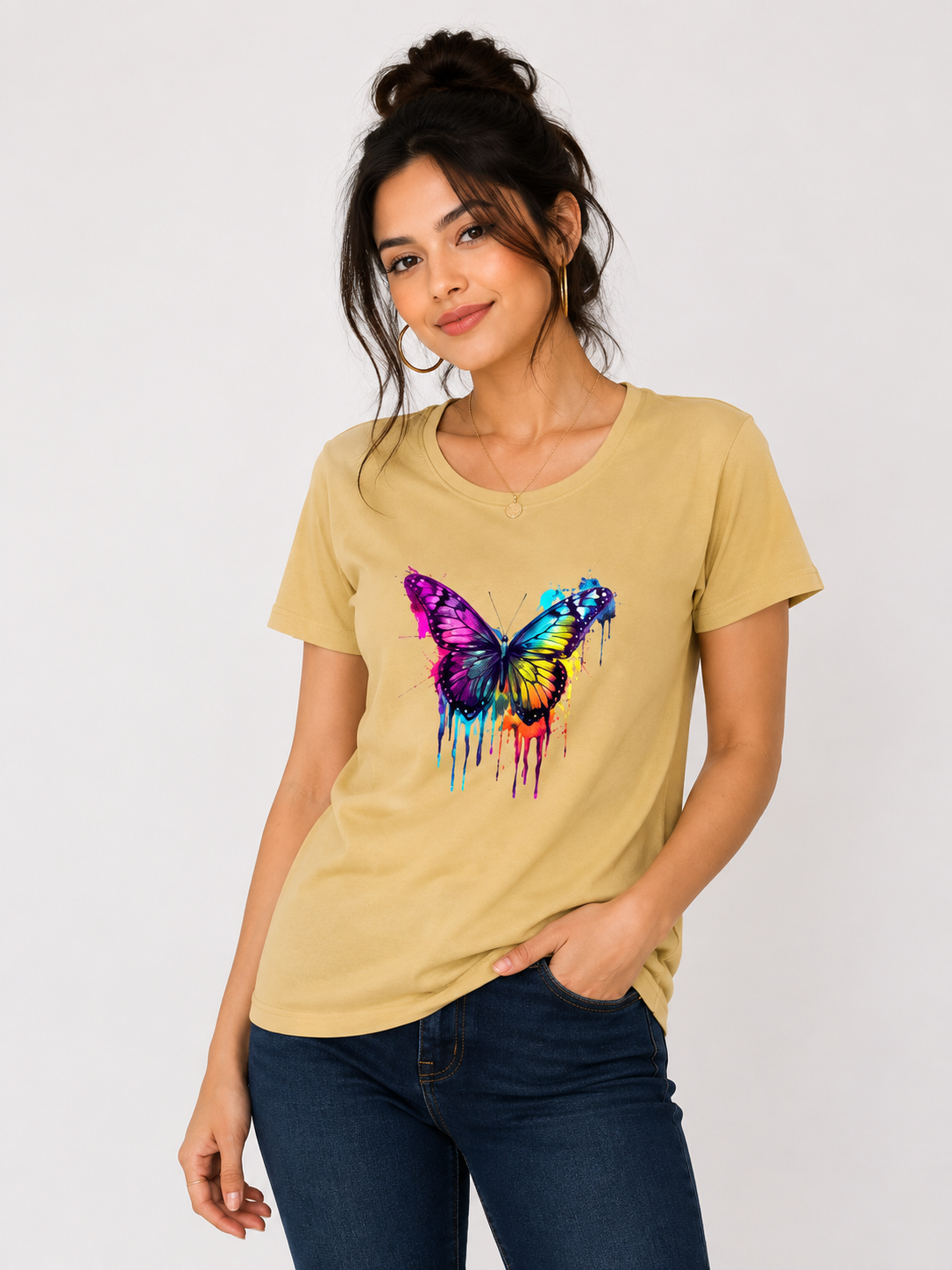 Colourful Butterfly - Tees for her