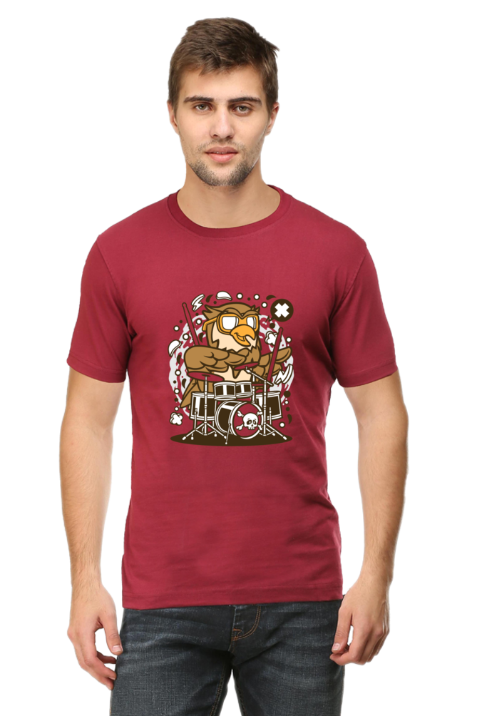 Owl Drummer - Half Sleeve Tees