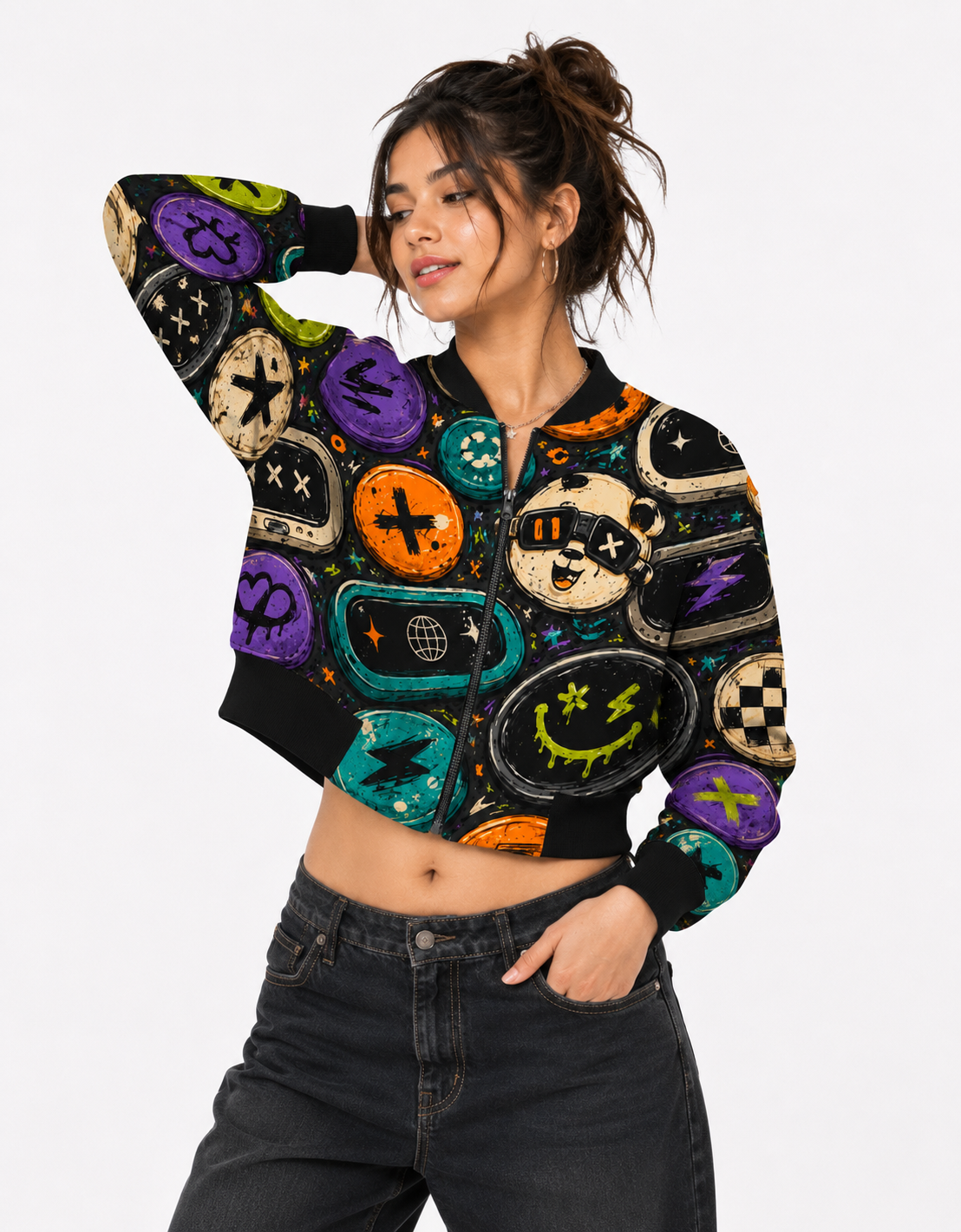 Sticker Storm - Bomber Jacket for her