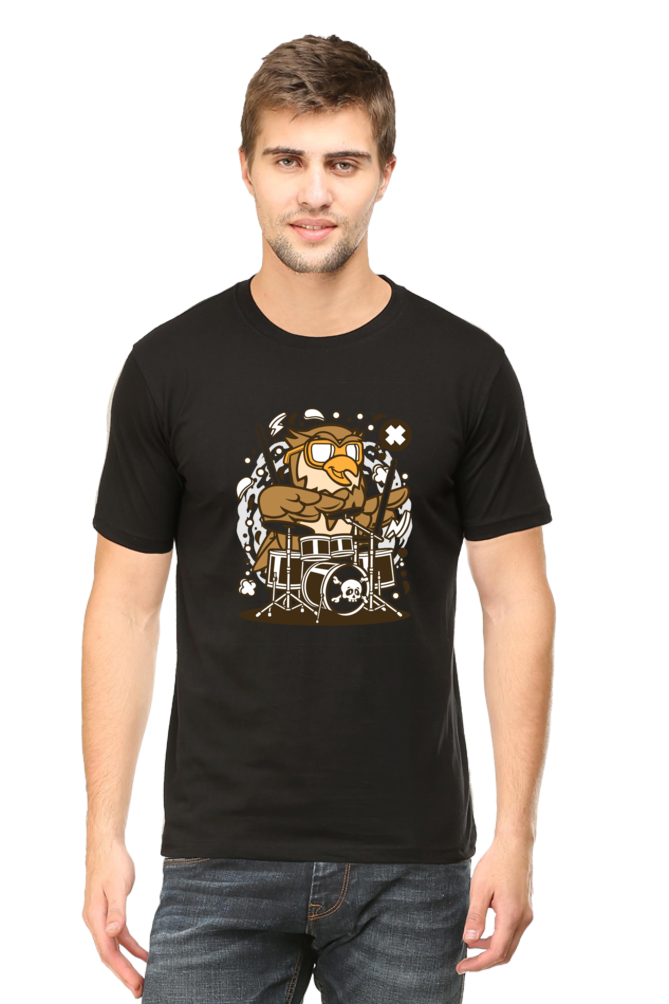 Owl Drummer - Half Sleeve Tees