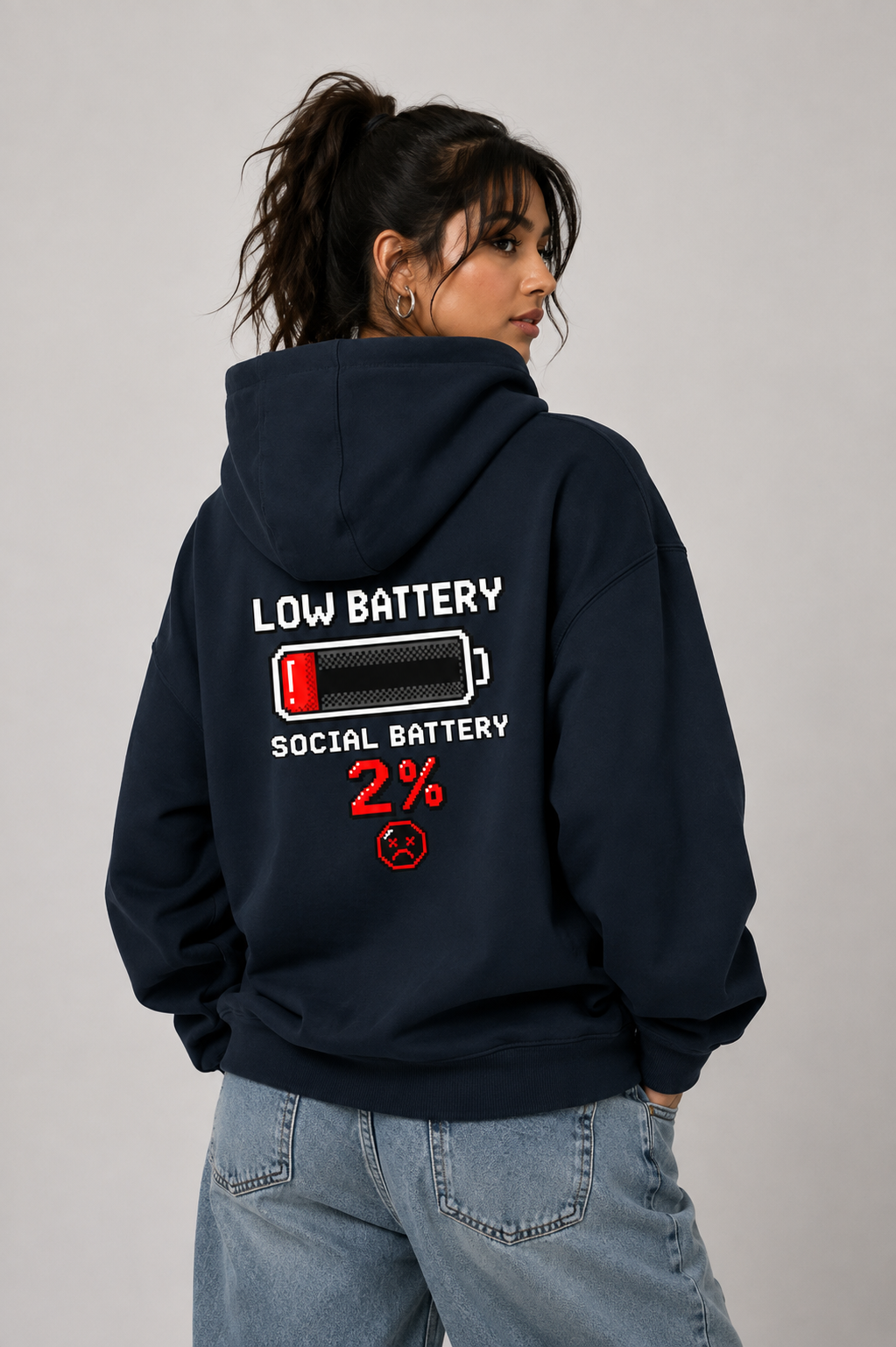 Low Social Battery - Hoodie for her