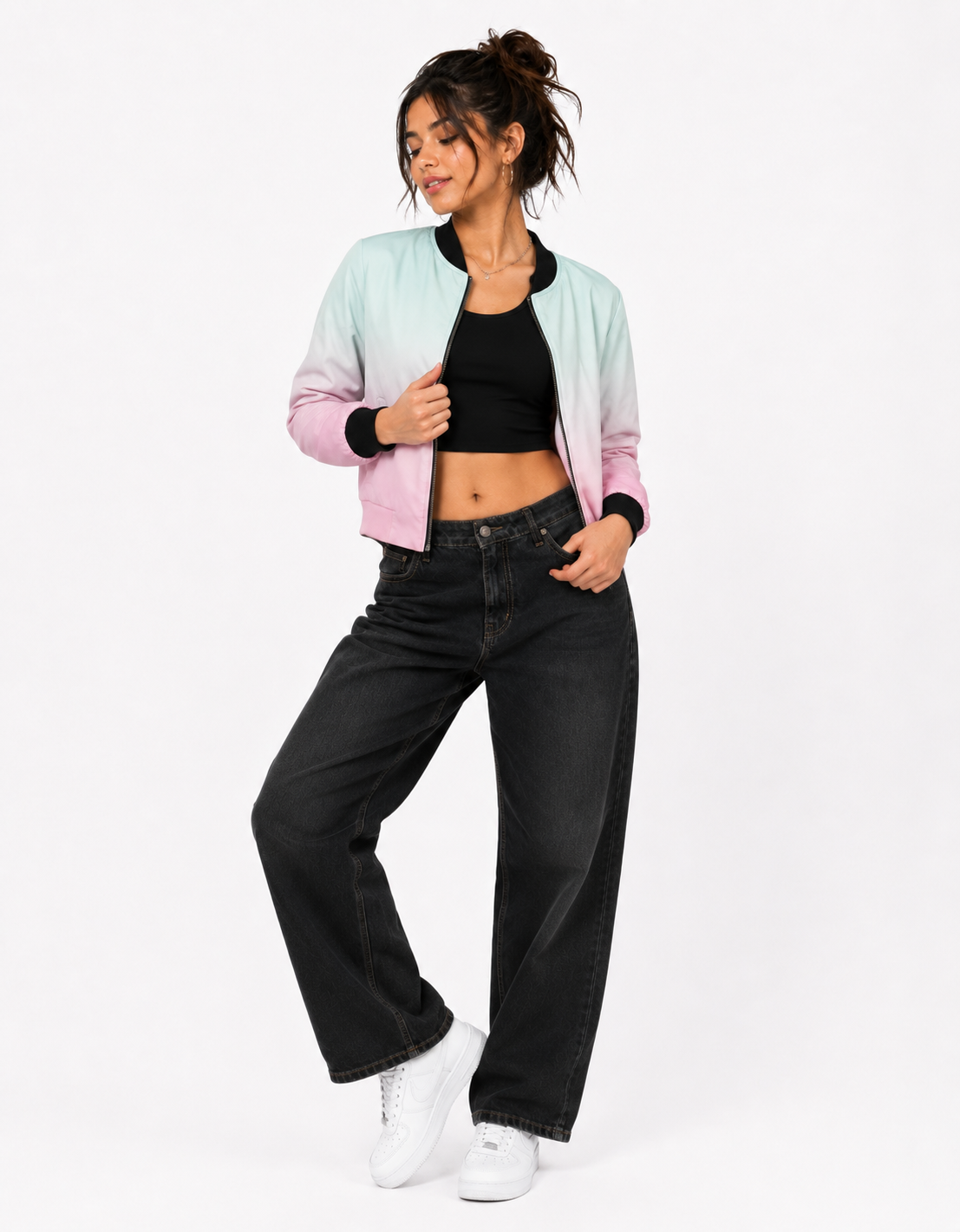 Pastel Radiance - Bomber Jacket for her