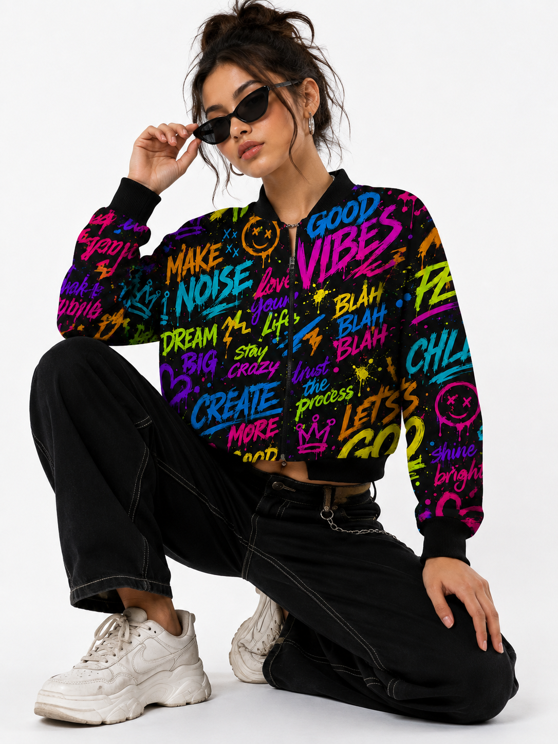 Neon Uprising - Bomber Jacket for her