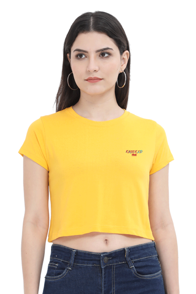 This crop top features a bold logo design, giving it a unique edge. Perfect for pairing with high-waisted jeans or skirts, this top is perfect for casual outings or lounging in style.