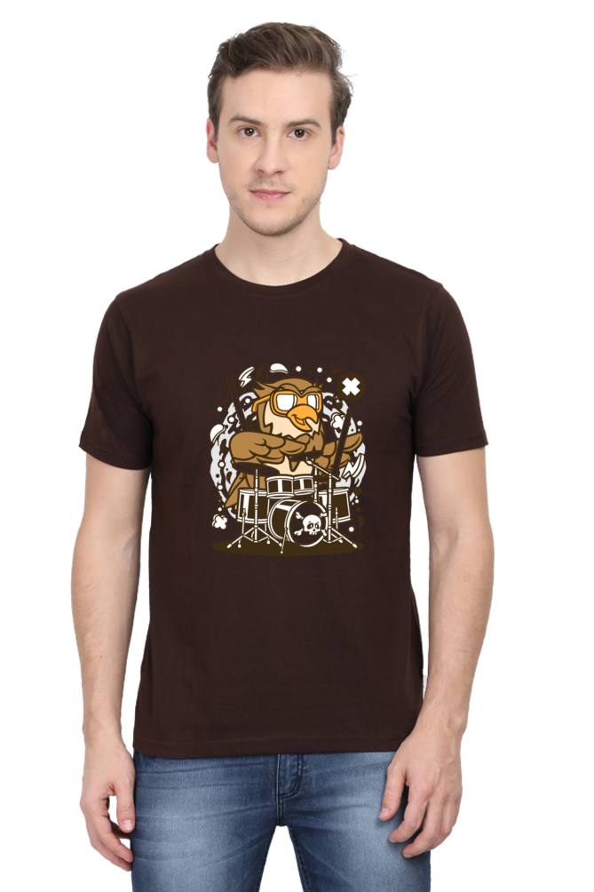 Owl Drummer - Half Sleeve Tees