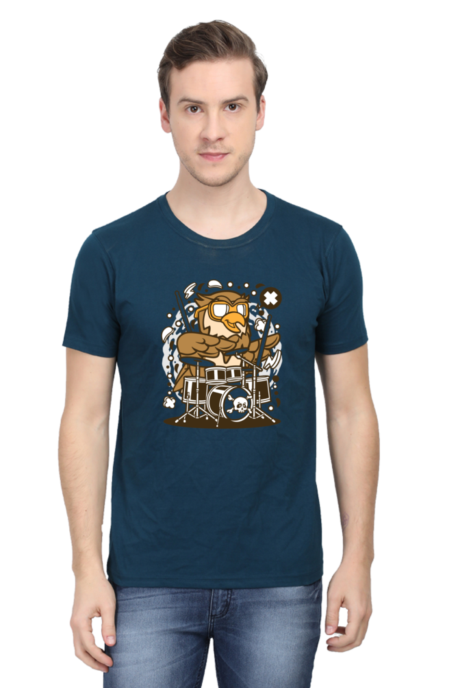 Owl Drummer - Half Sleeve Tees