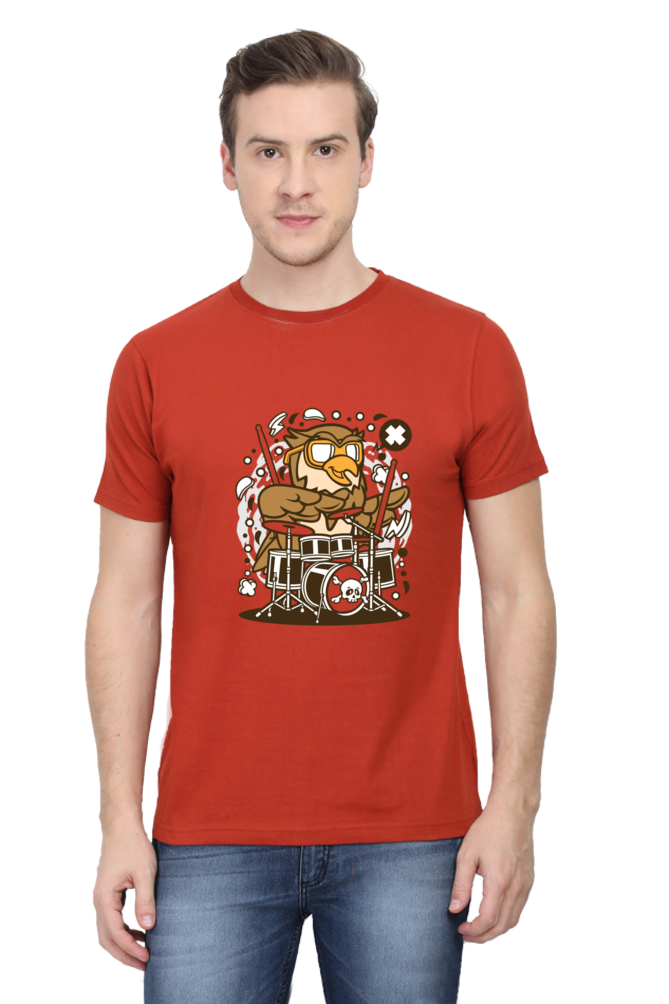 Owl Drummer - Half Sleeve Tees