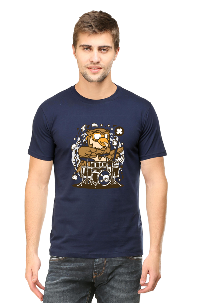 Owl Drummer - Half Sleeve Tees