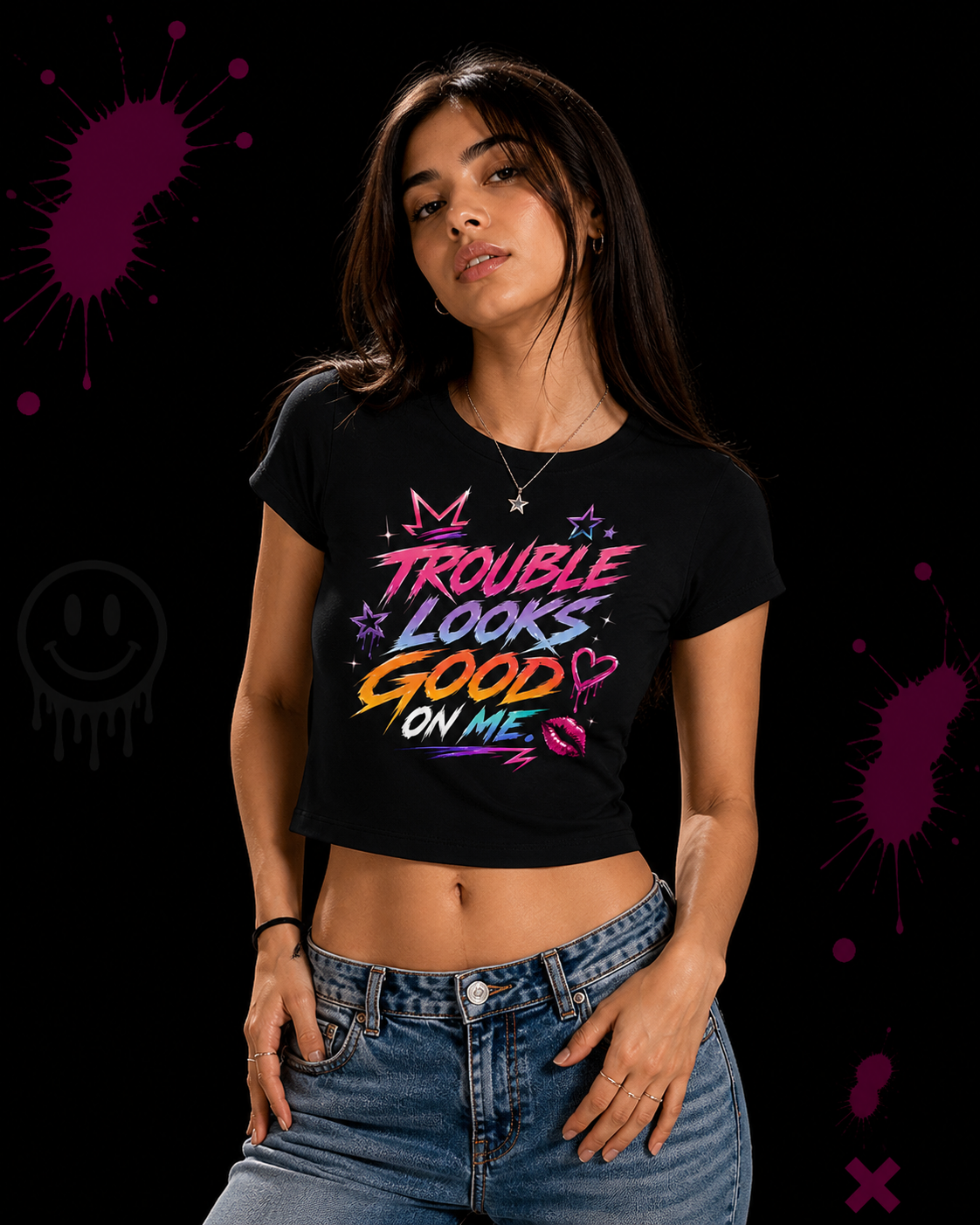 Me & Trouble - Baby Tee | KrookedVibe