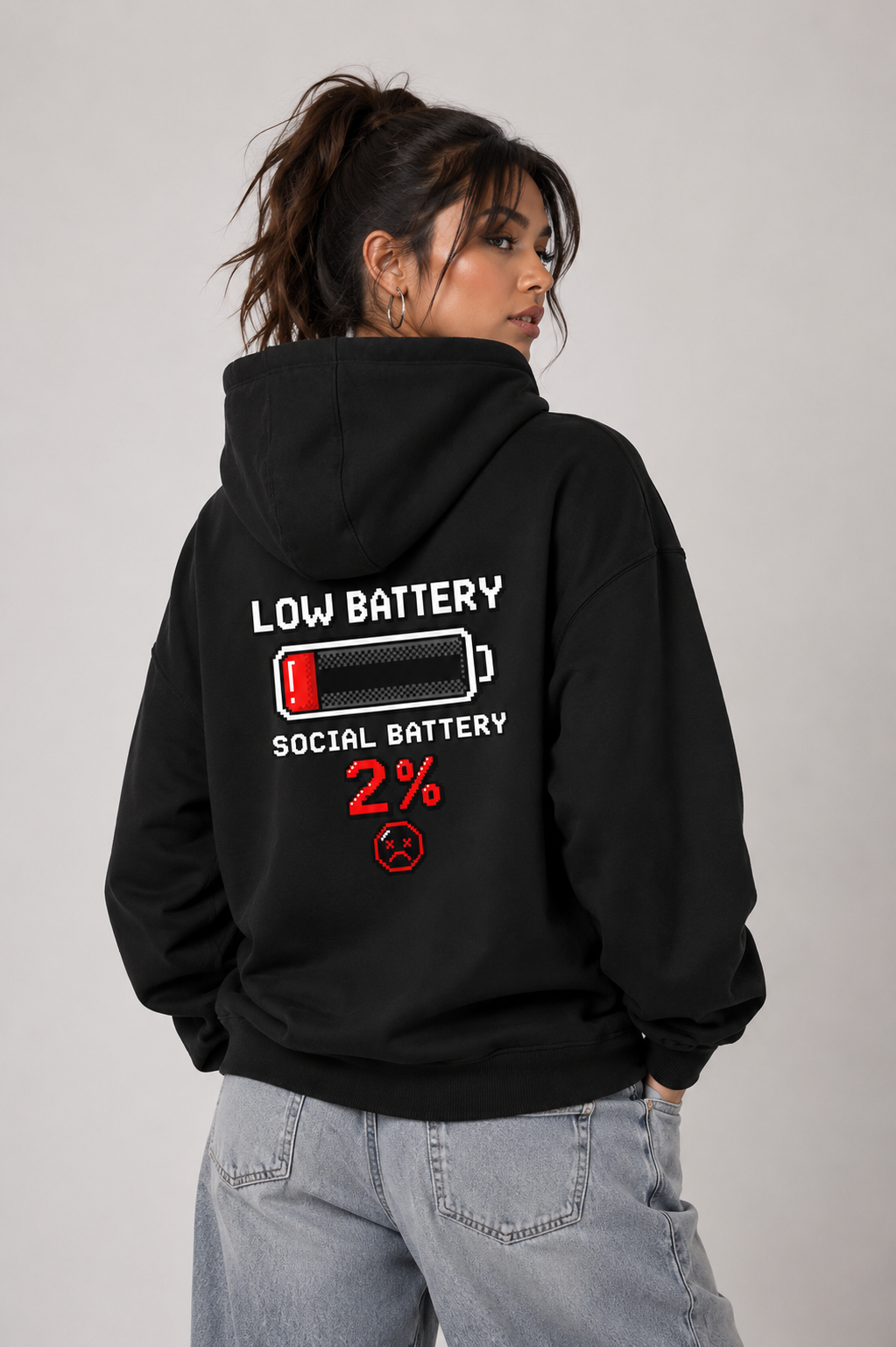 Low Social Battery - Hoodie for her