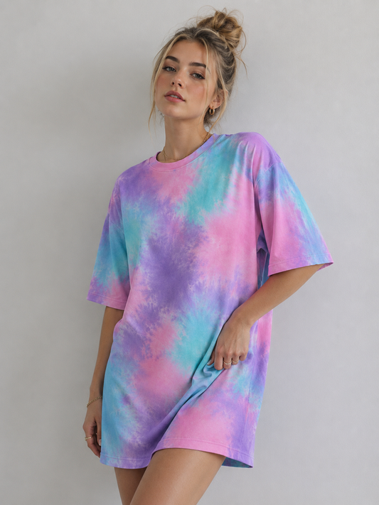 Bubblegum Sky - T-Shirt Dress | KrookedVibe