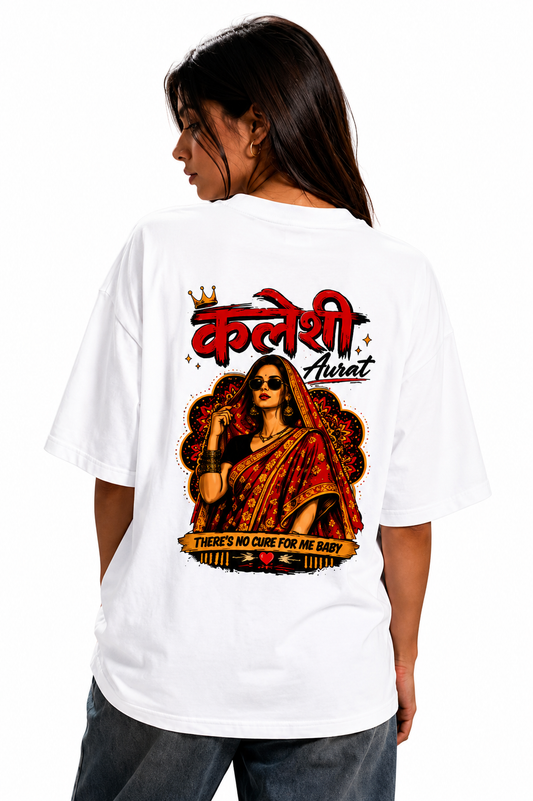 Kaleshi - Oversized Tees for her (Back Print) | KrookedVibe
