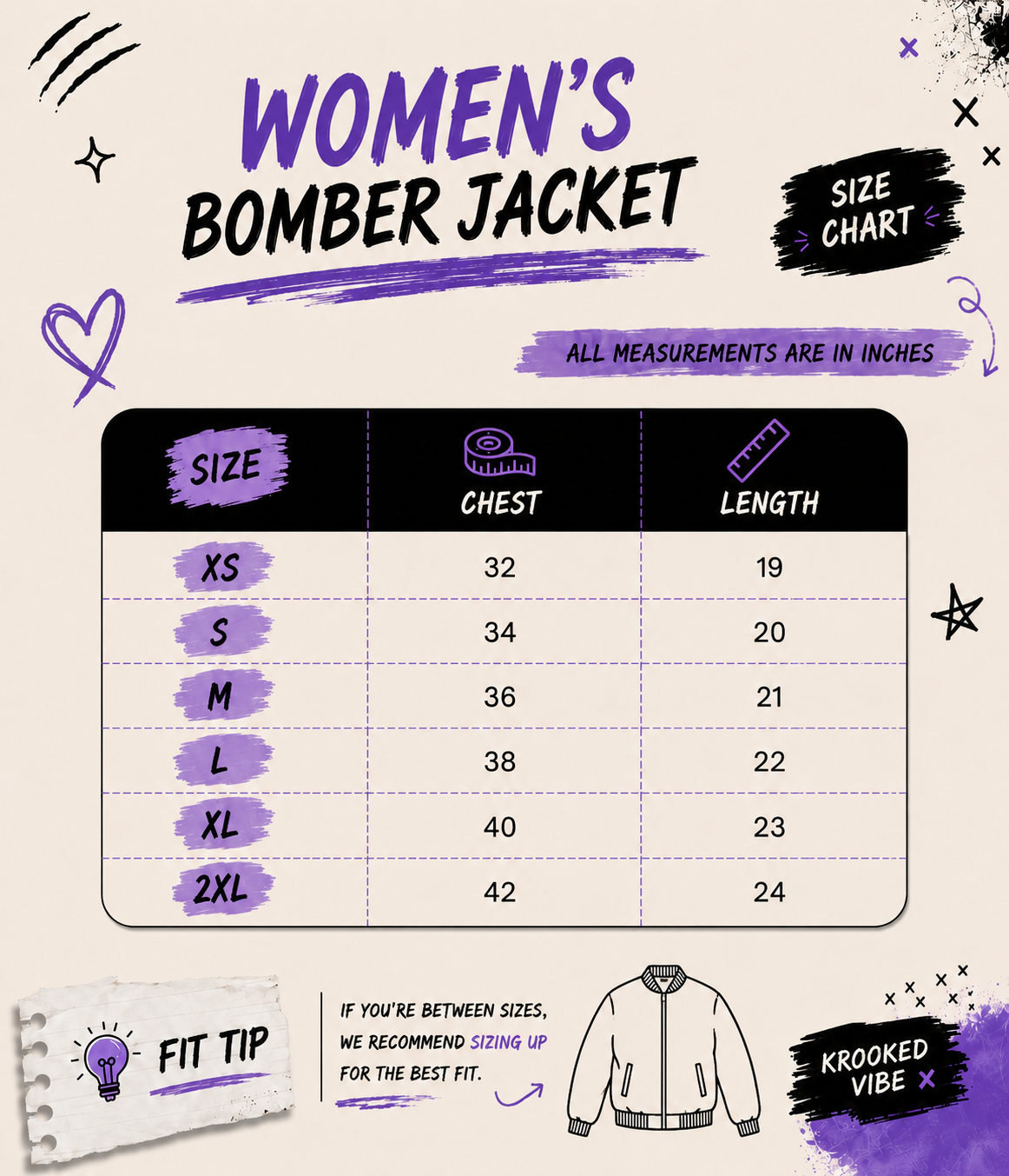 Violet Venom - Bomber Jacket for her | KrookedVibe