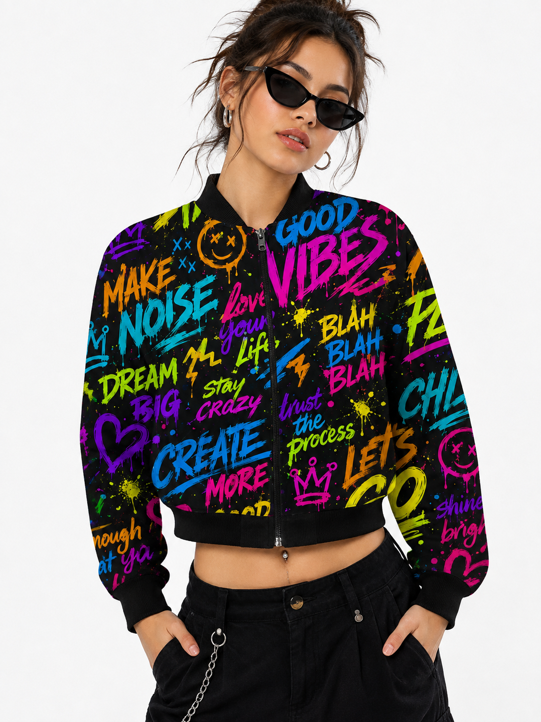 Neon Uprising - Bomber Jacket for her