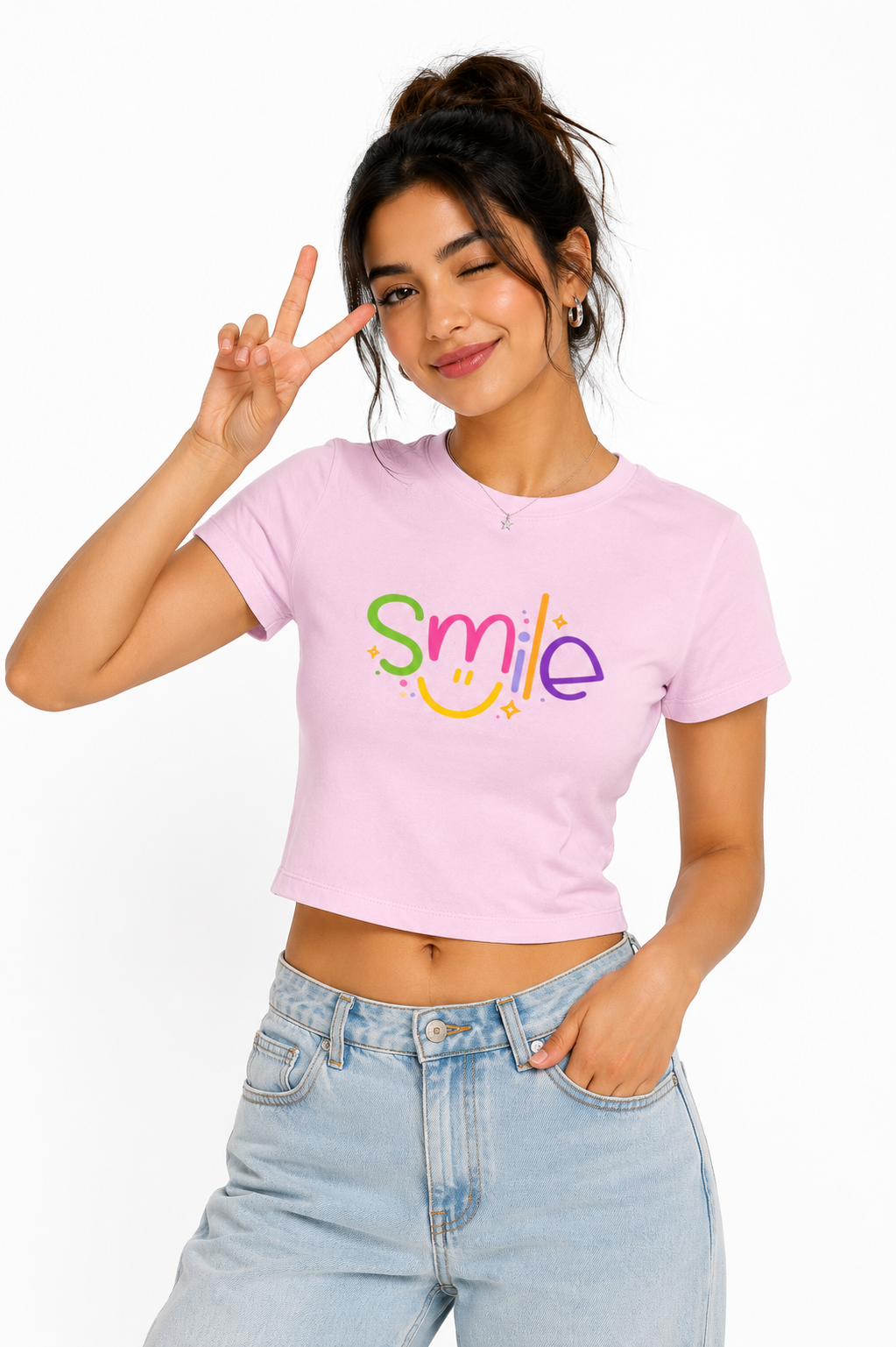 Smile - Baby Tee | KrookedVibe