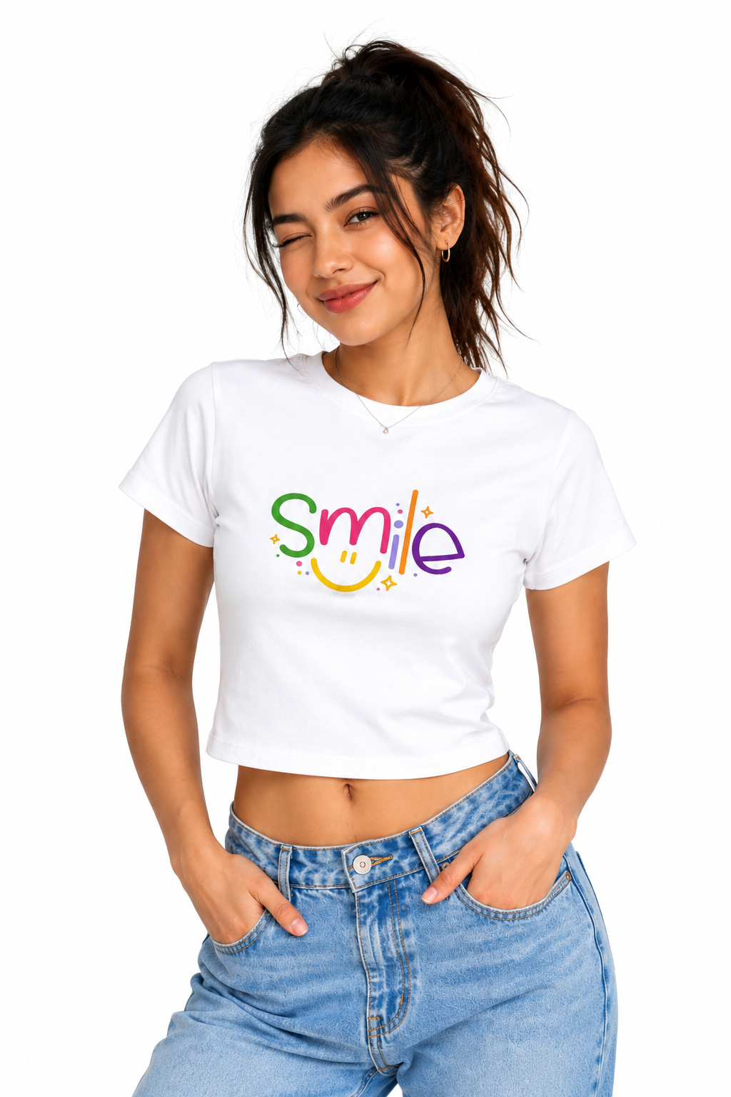 Smile - Baby Tee | KrookedVibe