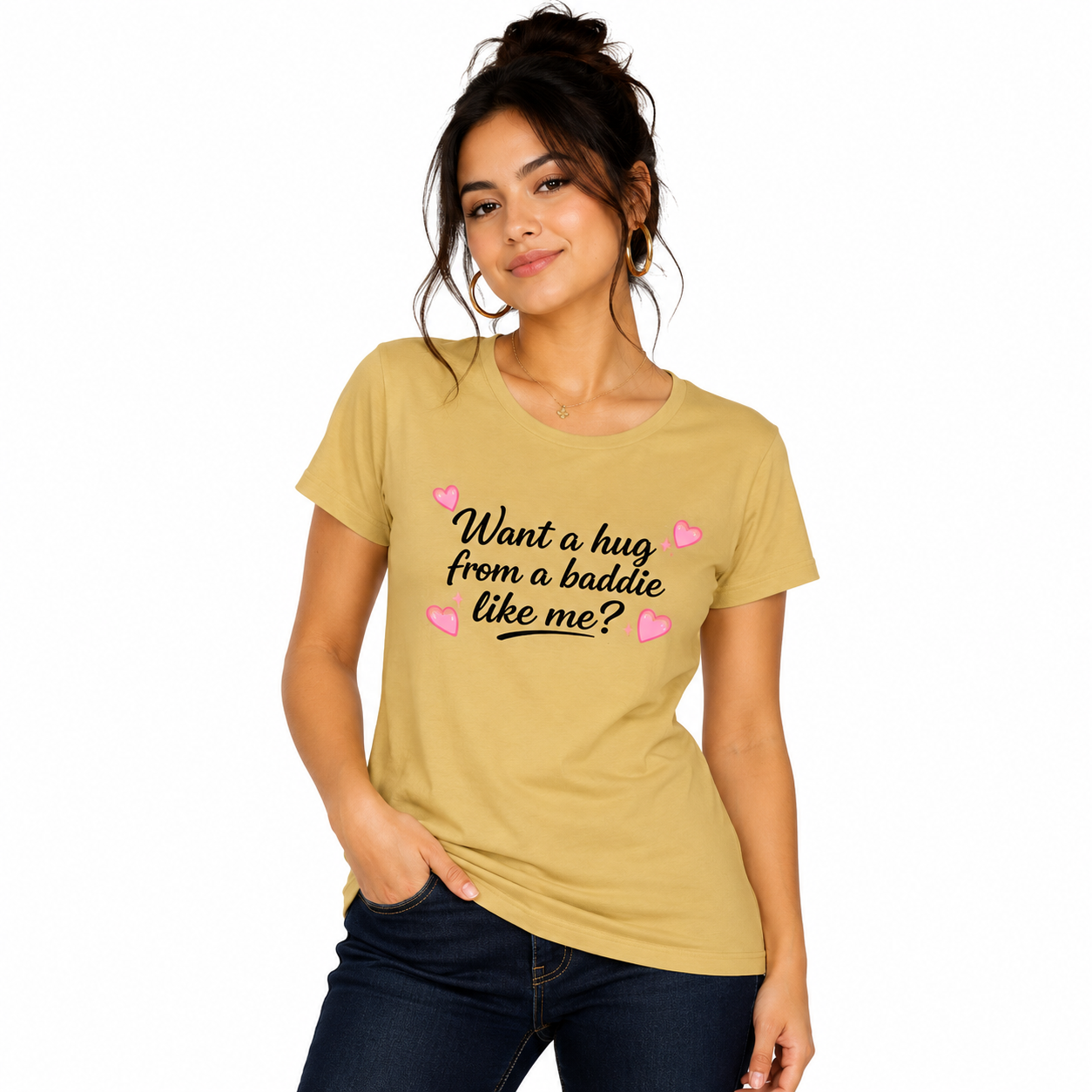 Baddie Hug - Tees for her | KrookedVibe
