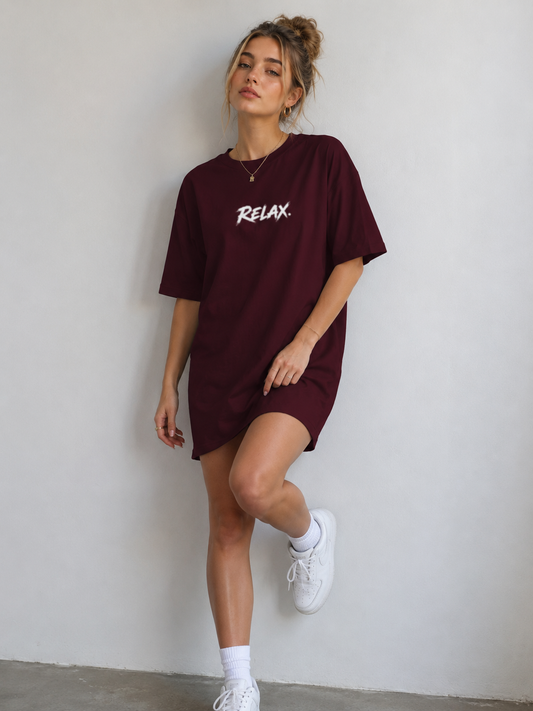 Relax - T-Shirt Dress | KrookedVibe