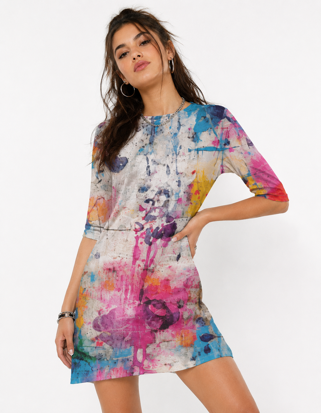 Street Bloom - T-Shirt Dress | KrookedVibe