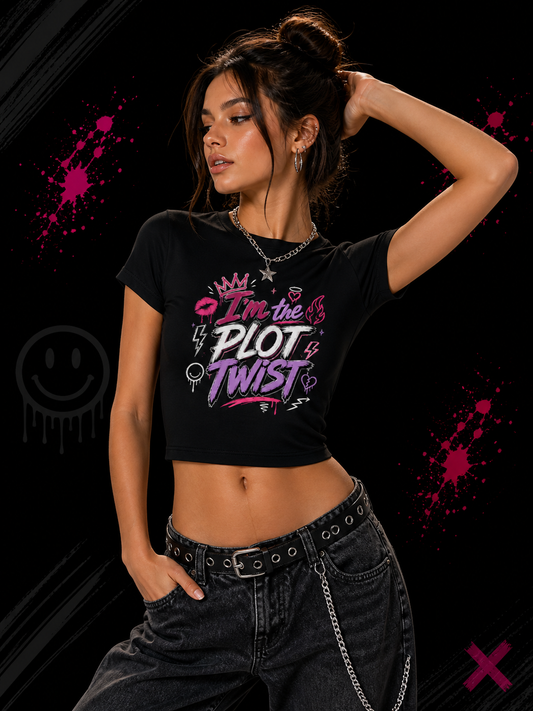 Plot Twist - Baby Tee | KrookedVibe