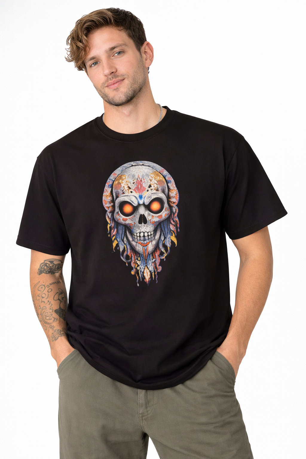 Orange Eyed Skull - Tees | KrookedVibe
