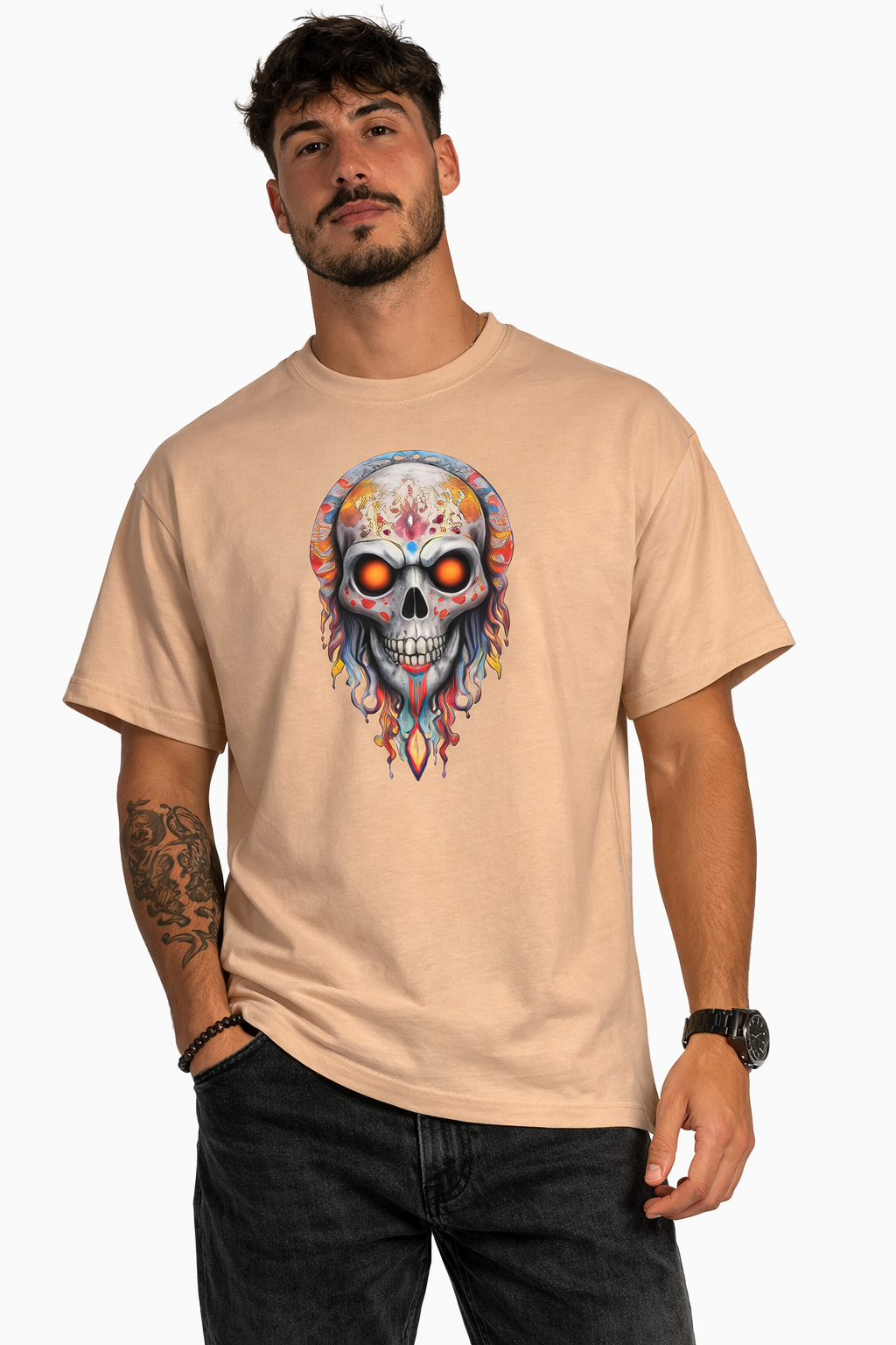 Orange Eyed Skull - Tees | KrookedVibe