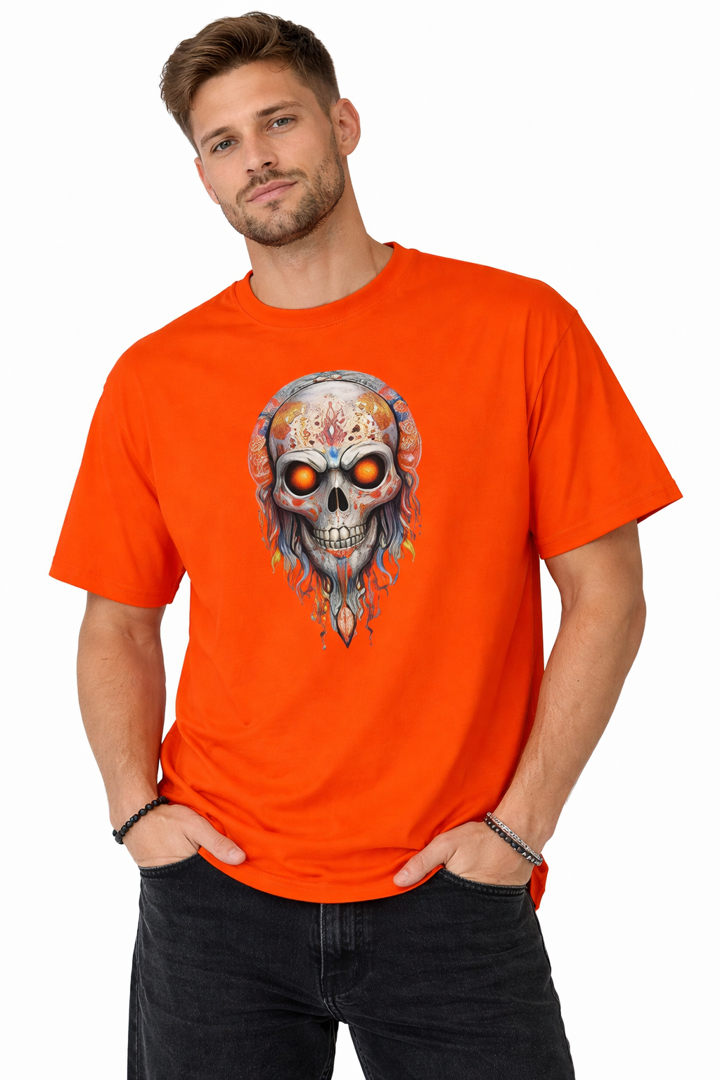 Orange Eyed Skull - Tees | KrookedVibe