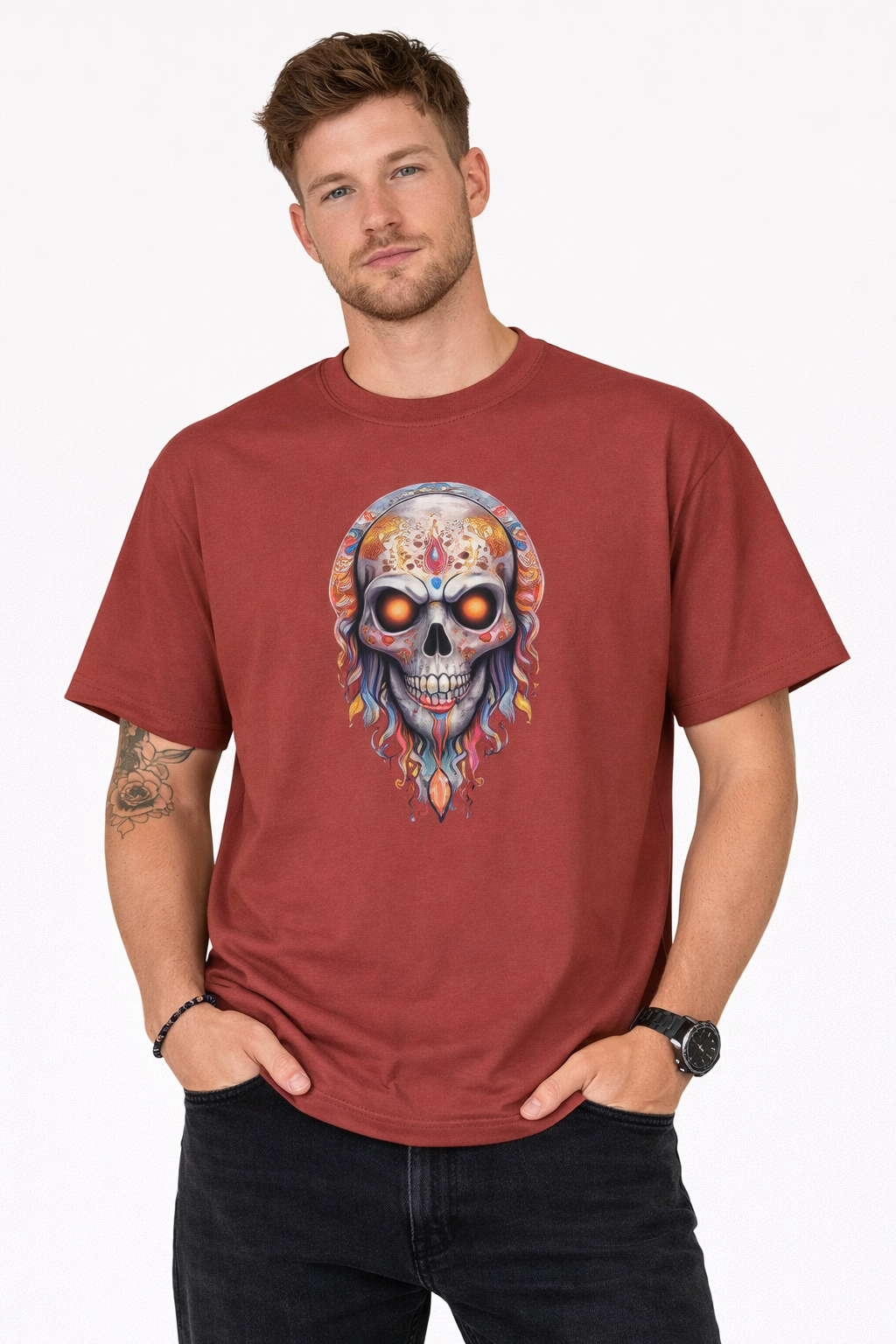 Orange Eyed Skull - Tees | KrookedVibe