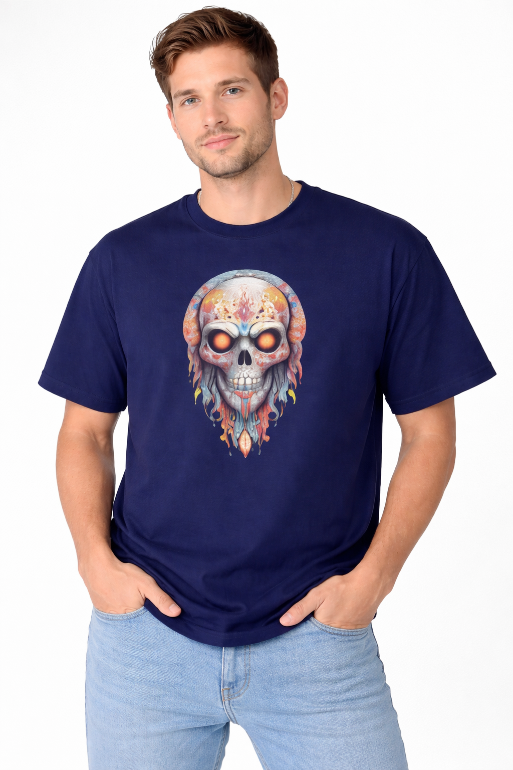 Orange Eyed Skull - Tees | KrookedVibe