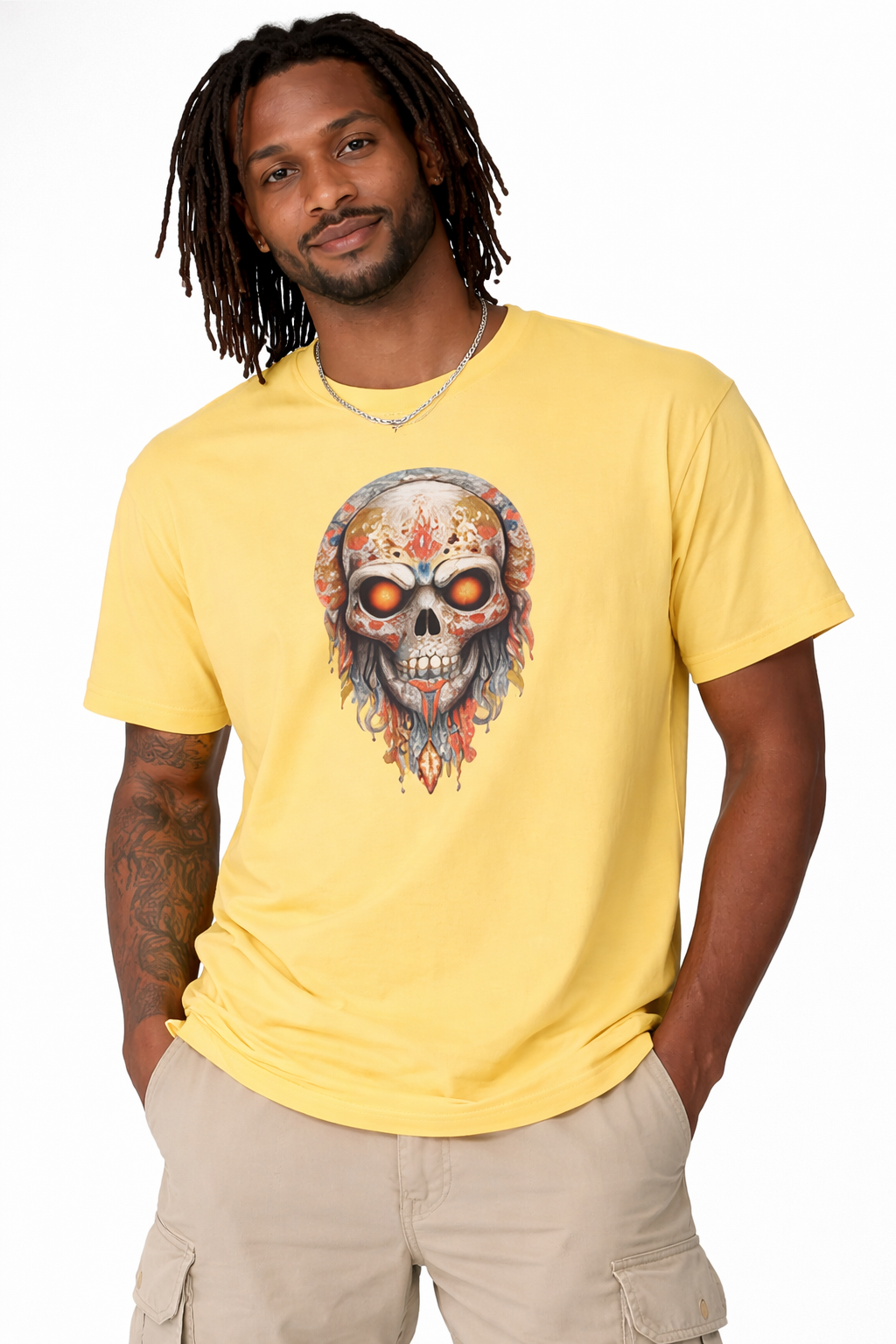 Orange Eyed Skull - Tees | KrookedVibe