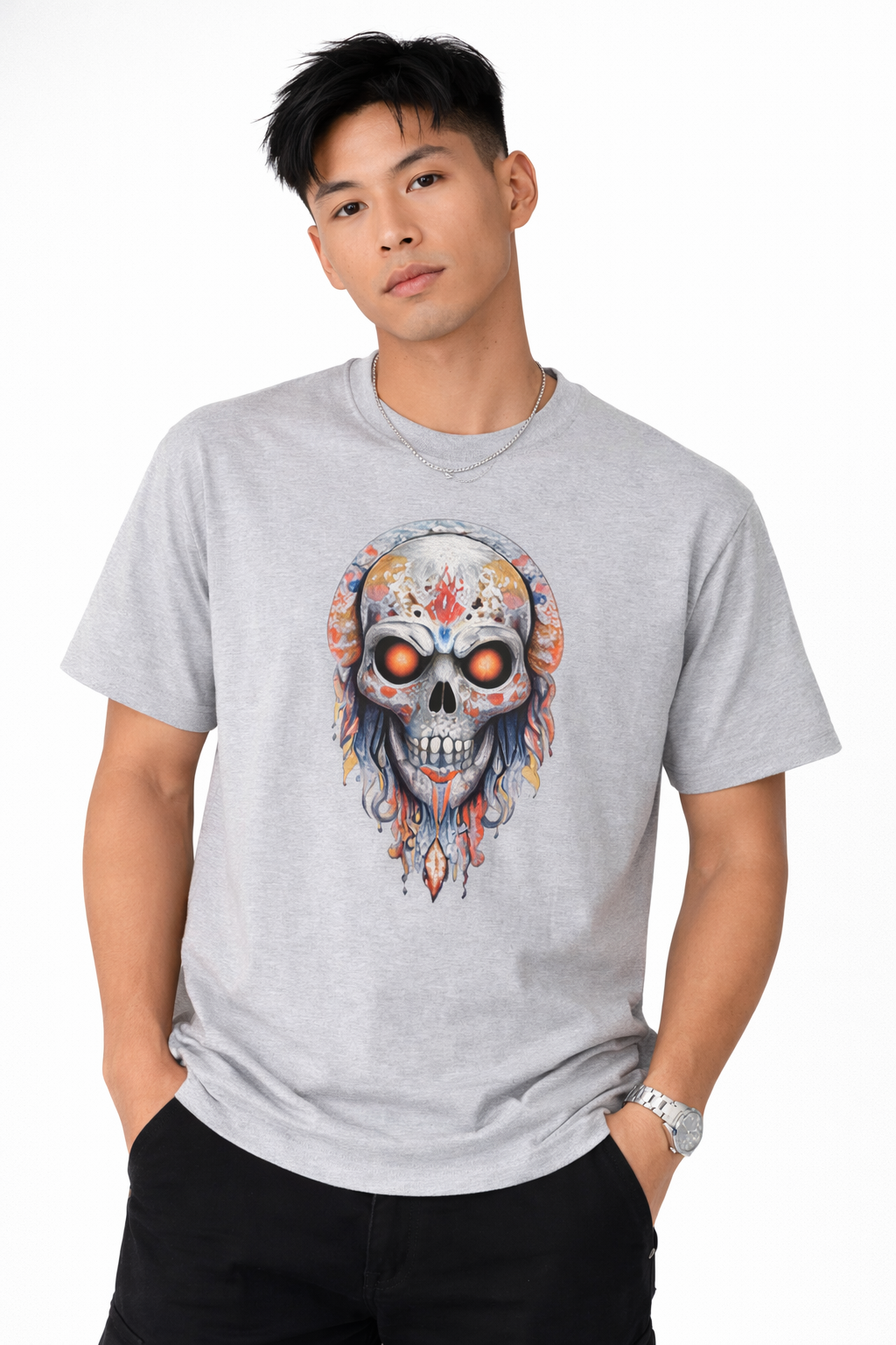 Orange Eyed Skull - Tees | KrookedVibe