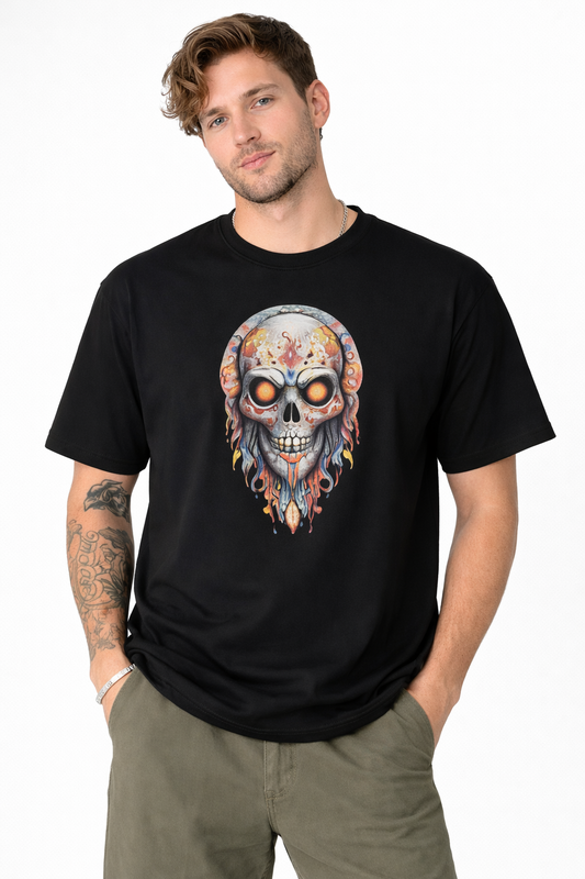 Orange Eyed Skull - Tees | KrookedVibe