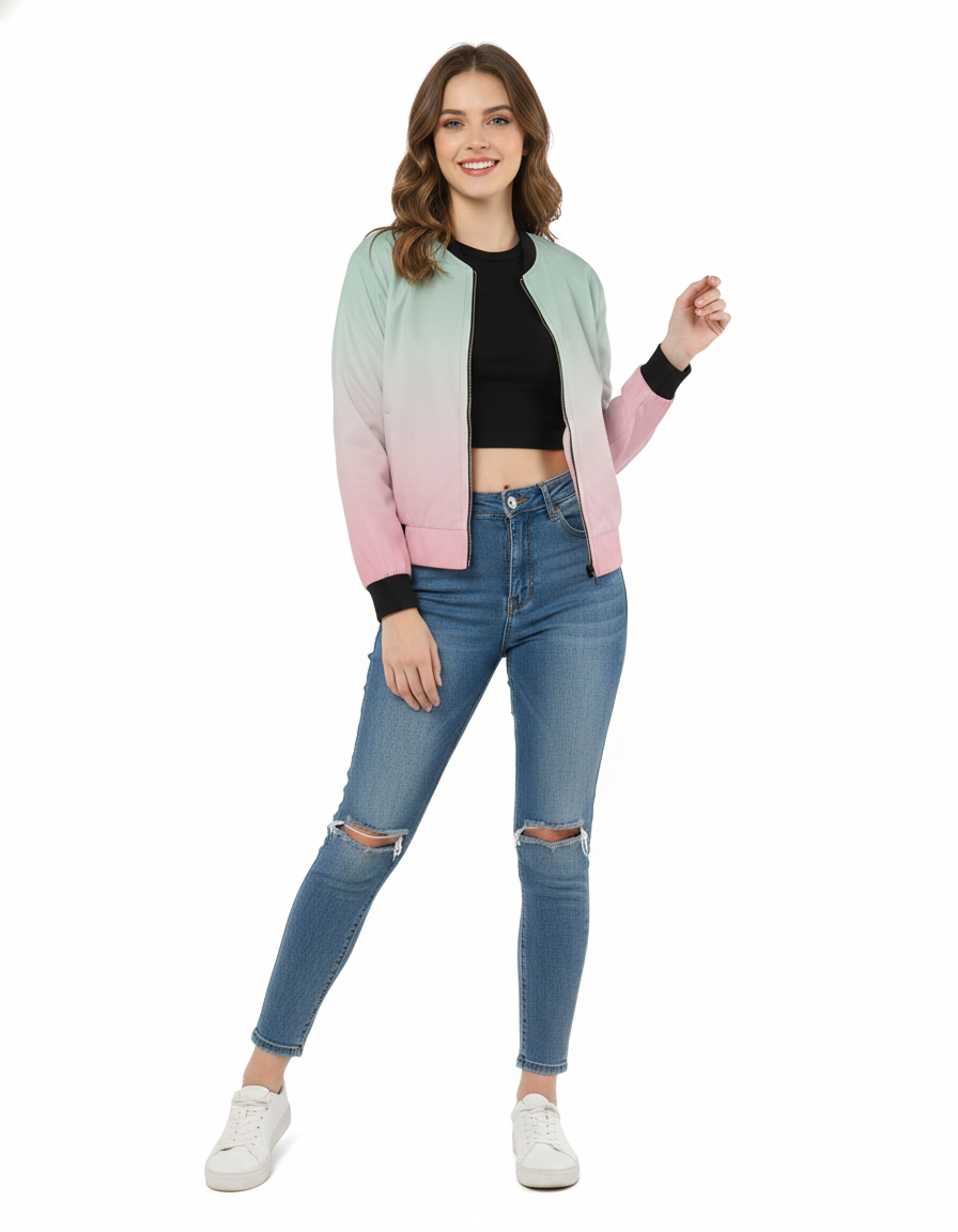 Pastel Radiance - Bomber Jacket for her