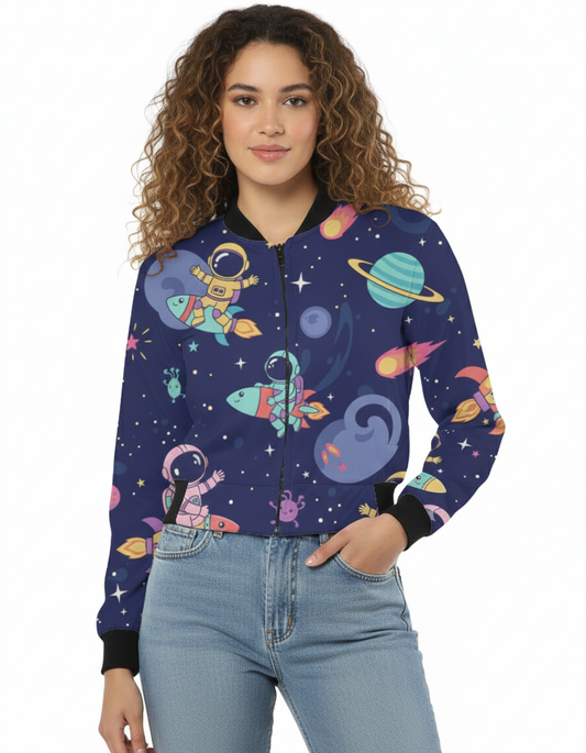Space Abstract - Bomber Jacket for her