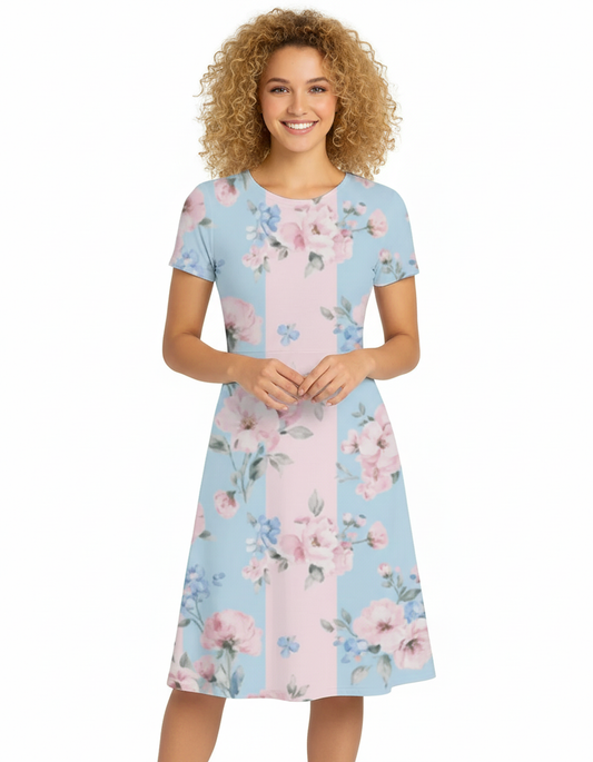 Blush Breeze - A line Dress